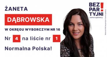DĄBROWSKA ŻANETA - OKRĘG WYBORCZY NR 16 - nr 4 na liście - Sejm 2023