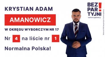 AMANOWICZ KRYSTIAN ADAM - OKRĘG WYBORCZY NR 17 - nr 4 na liście - Sejm 2023